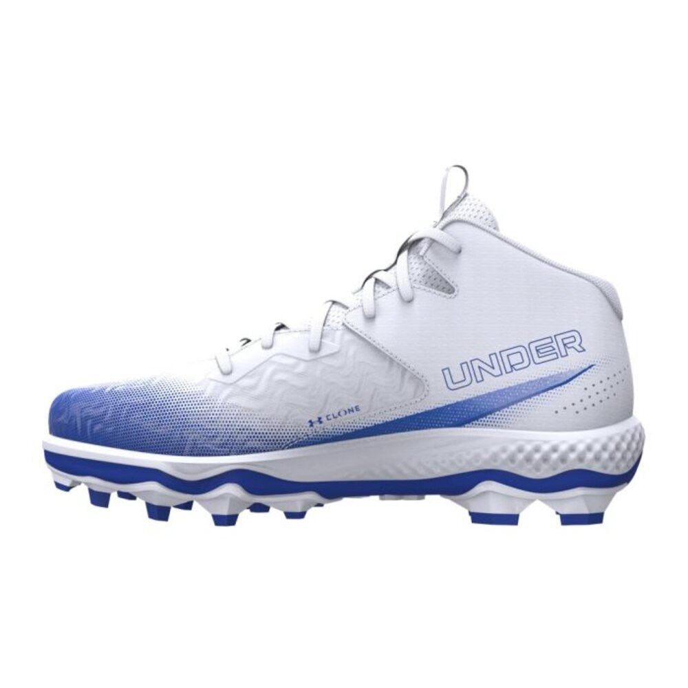 Under Armour Men's Spotlight Mid Football Cleats - White/Royal