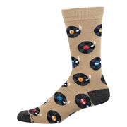 SockSmith Men's  Vinyl Sounds Better Bamboo Crew Socks