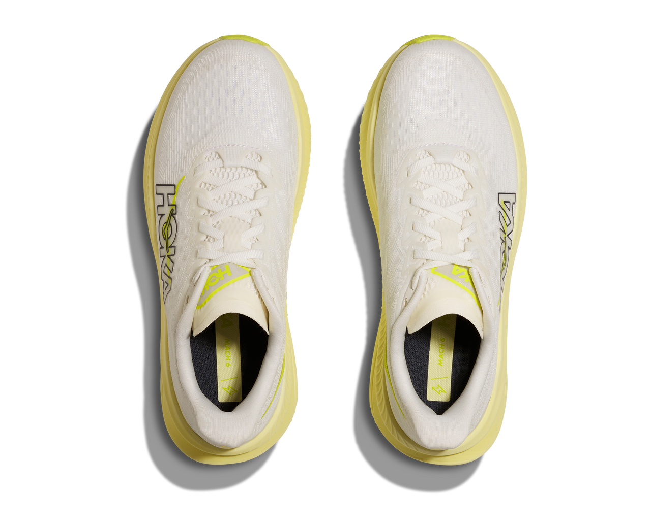 Hoka Women's Mach 6 - White/Neon Hoka Citrus