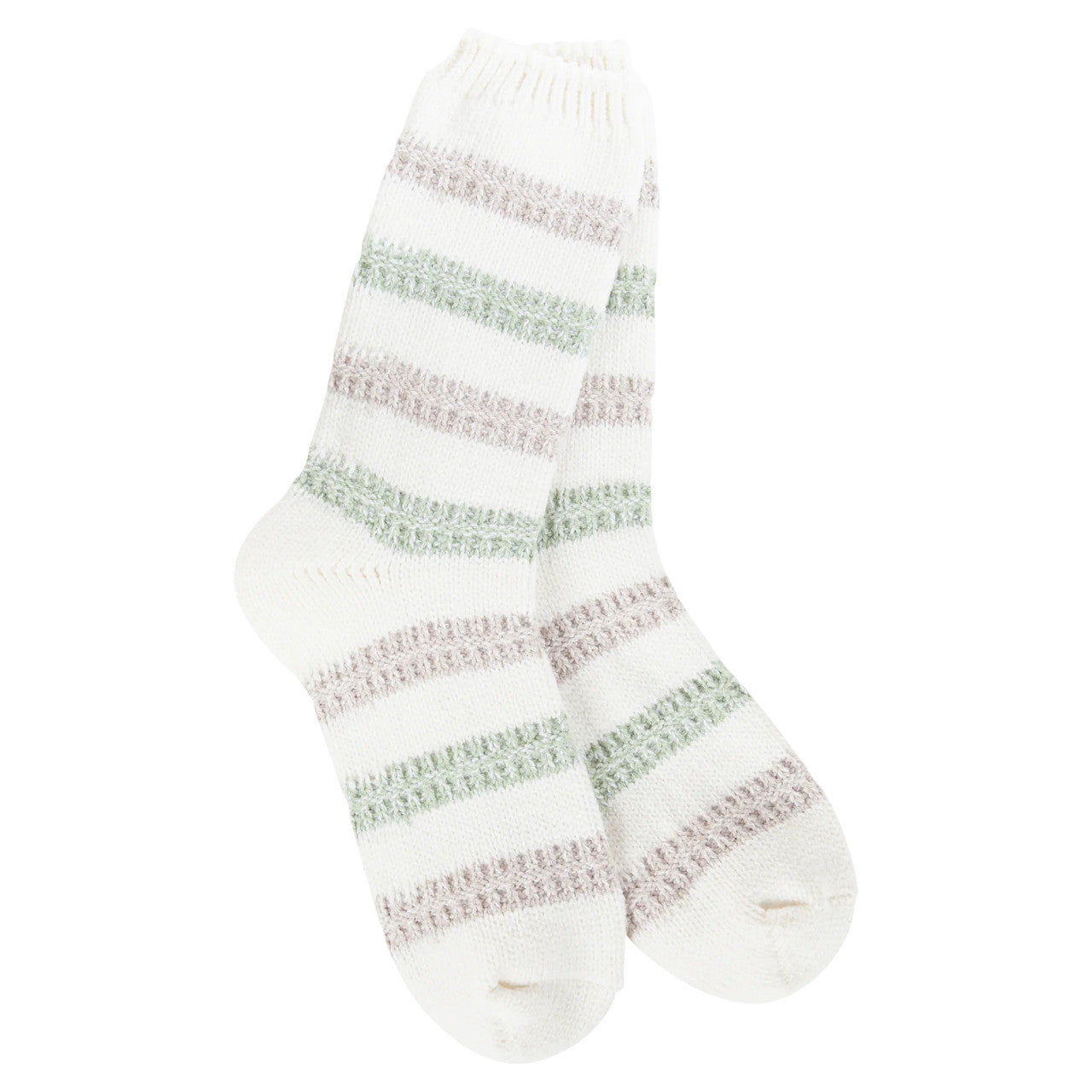World's Softest Women's Weekend Ragg Links Crew - Meadow Stripe