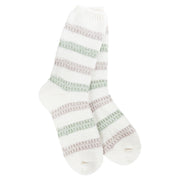 World's Softest Women's Weekend Ragg Links Crew - Meadow Stripe