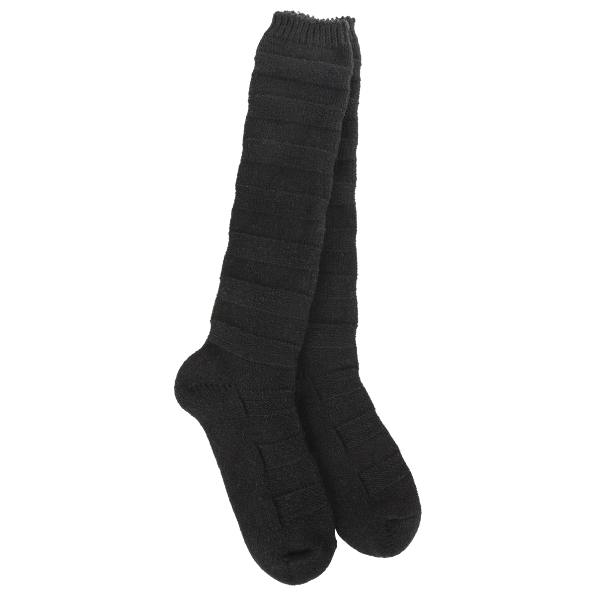 World's Softest Socks Women's Weekend Solid Stripe Knee High - Black