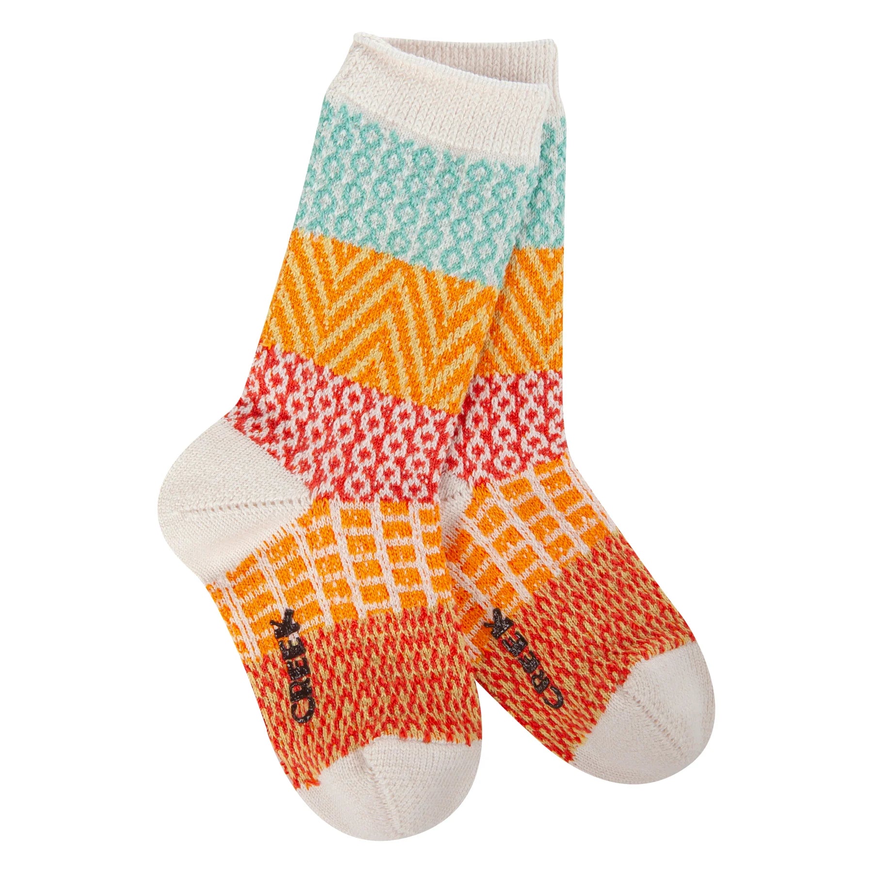 Mouse Creek Gallery Crew Socks with Grippers - Wheat 12-24 Months