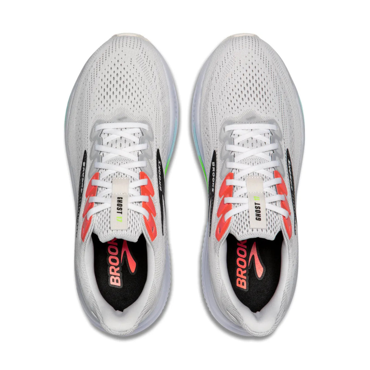 Brooks Men's Ghost 17 Running Shoes - White/Pink Clay/ Gecko