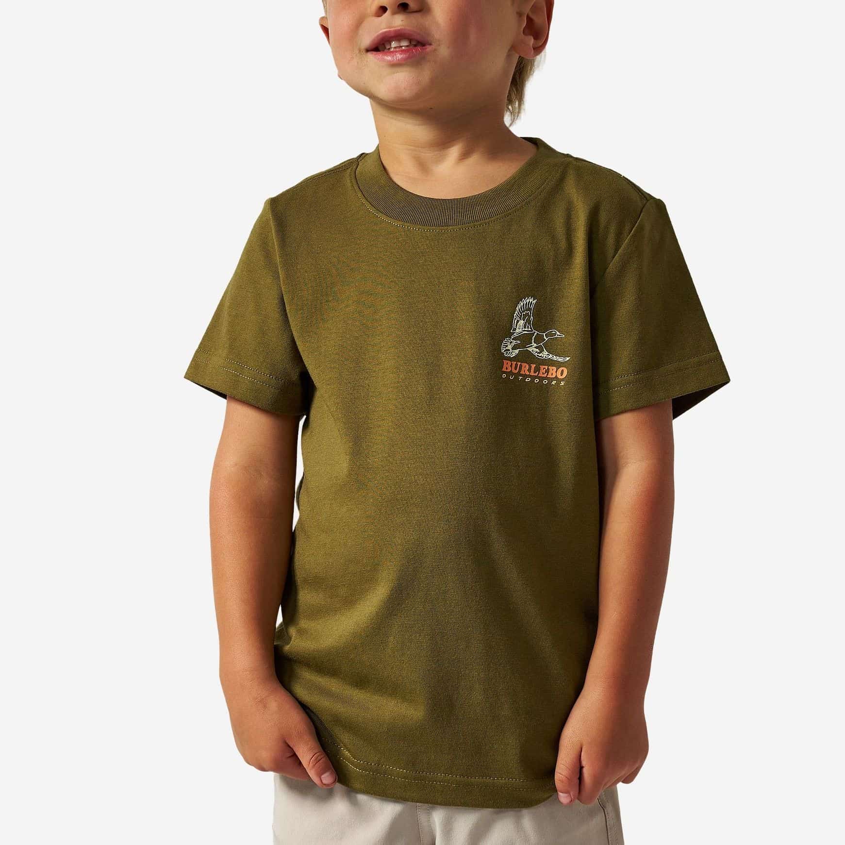 Burlebo Youth Short Sleeve Tee - Duck Wild - Hunter Green