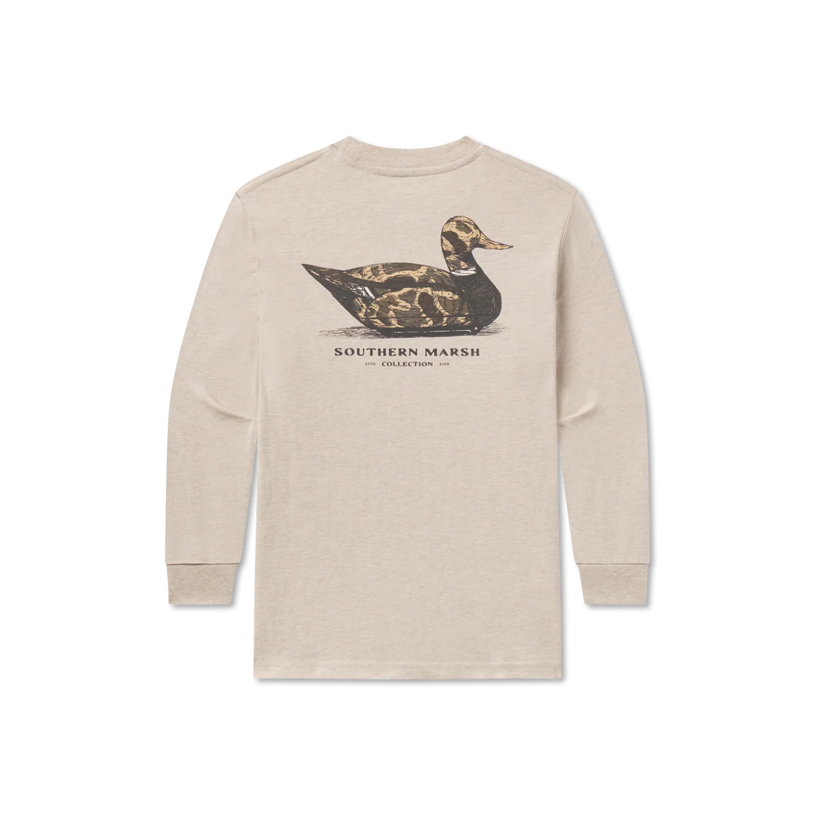 Southern Marsh Youth Vintage Duck Decoy Tee - Camo Tee - Long Sleeve - Washed Oatmeal