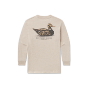 Southern Marsh Youth Vintage Duck Decoy Tee - Camo Tee - Long Sleeve - Washed Oatmeal