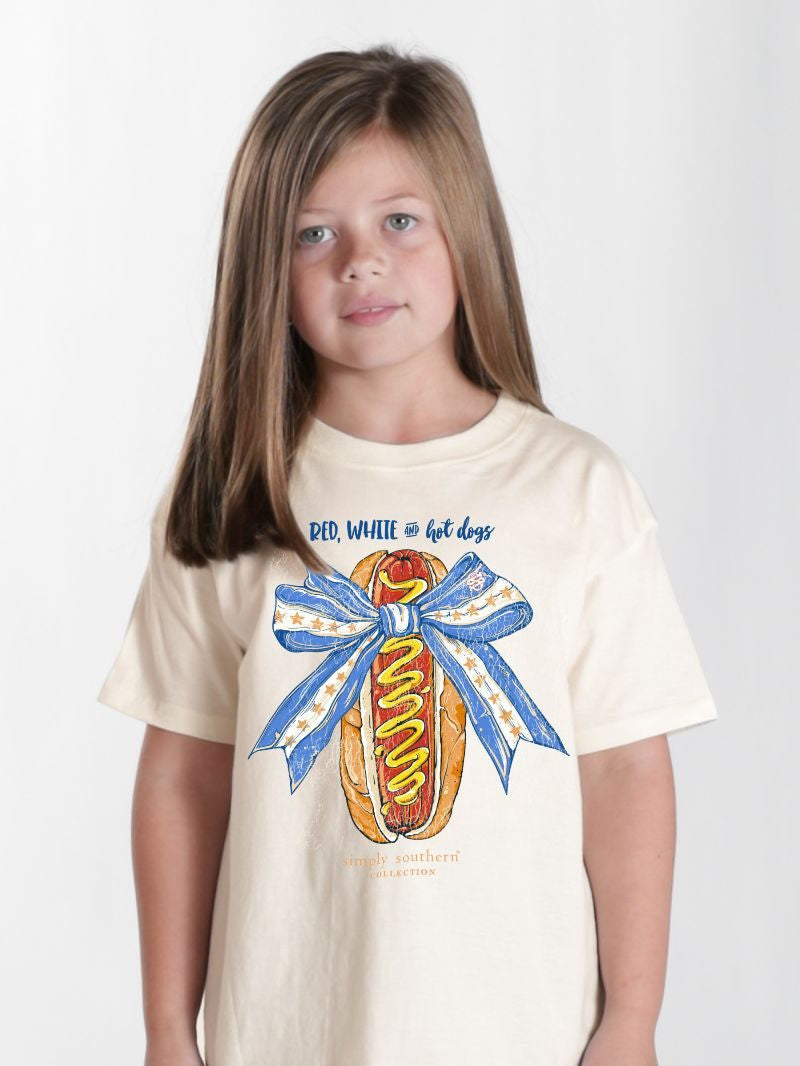 Simply Southern Youth Mineral Wash Dog Tee - Bone
