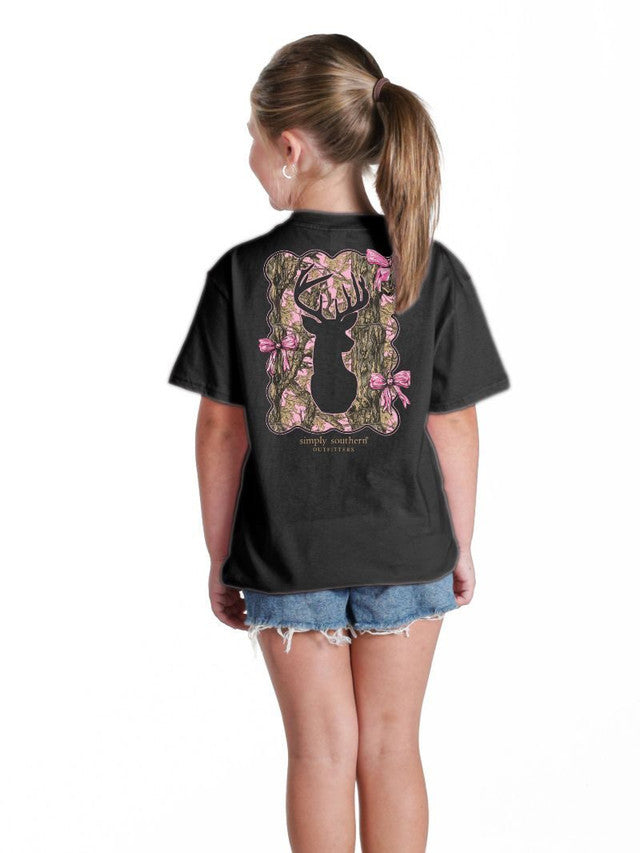 Simply Southern Youth Deer Tee - Black