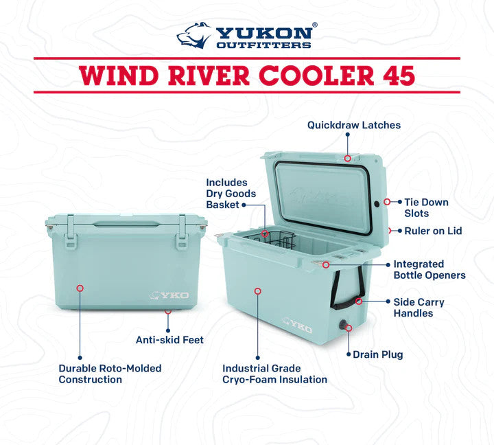 Yukon Outfitters 45qt Wind River Hard Cooler - Lava
