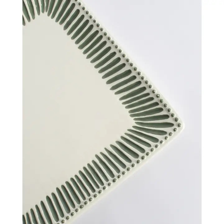 The Royal Standard Ava Square Platter - White/Green