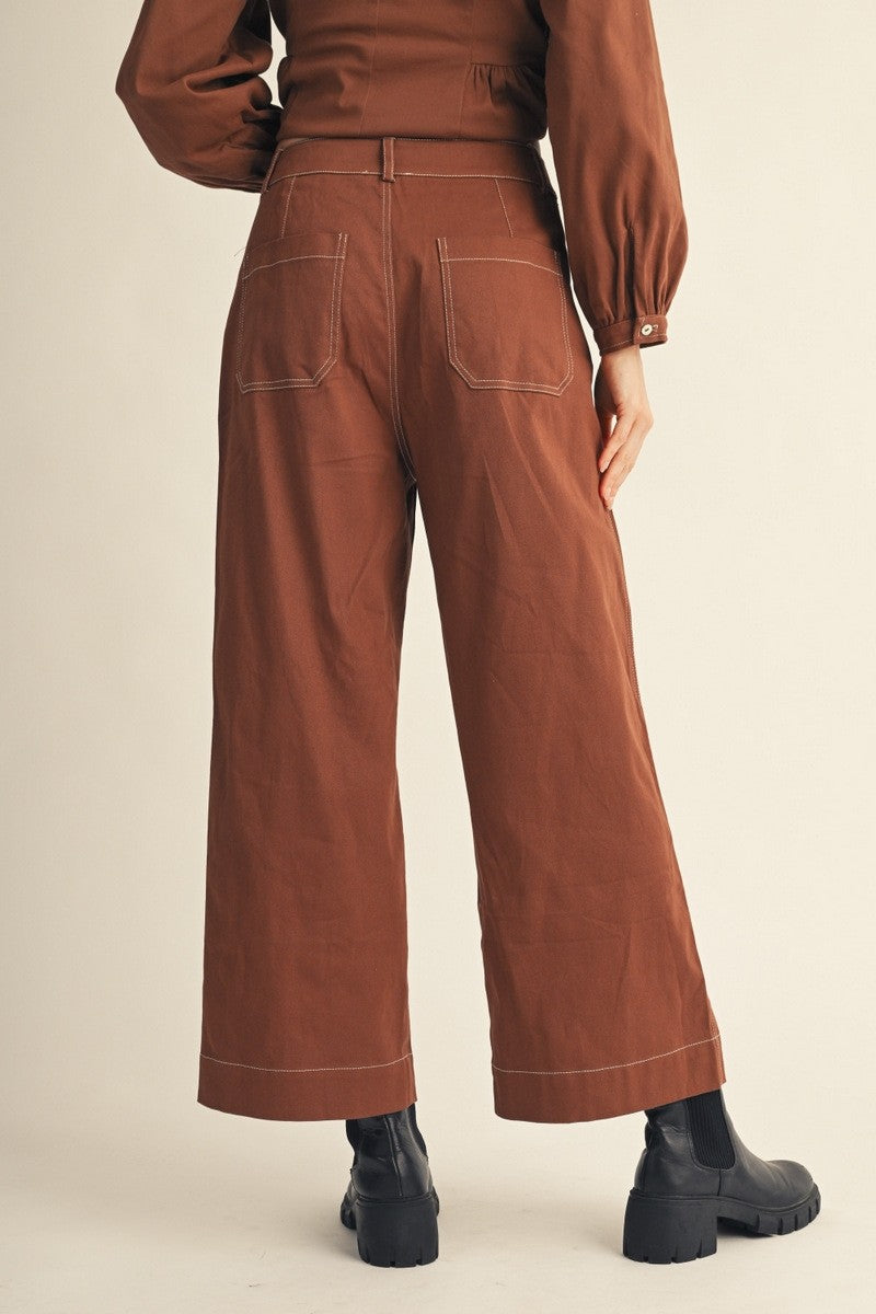 Jodifl Women's Mocha Wide Straight Leg Pants