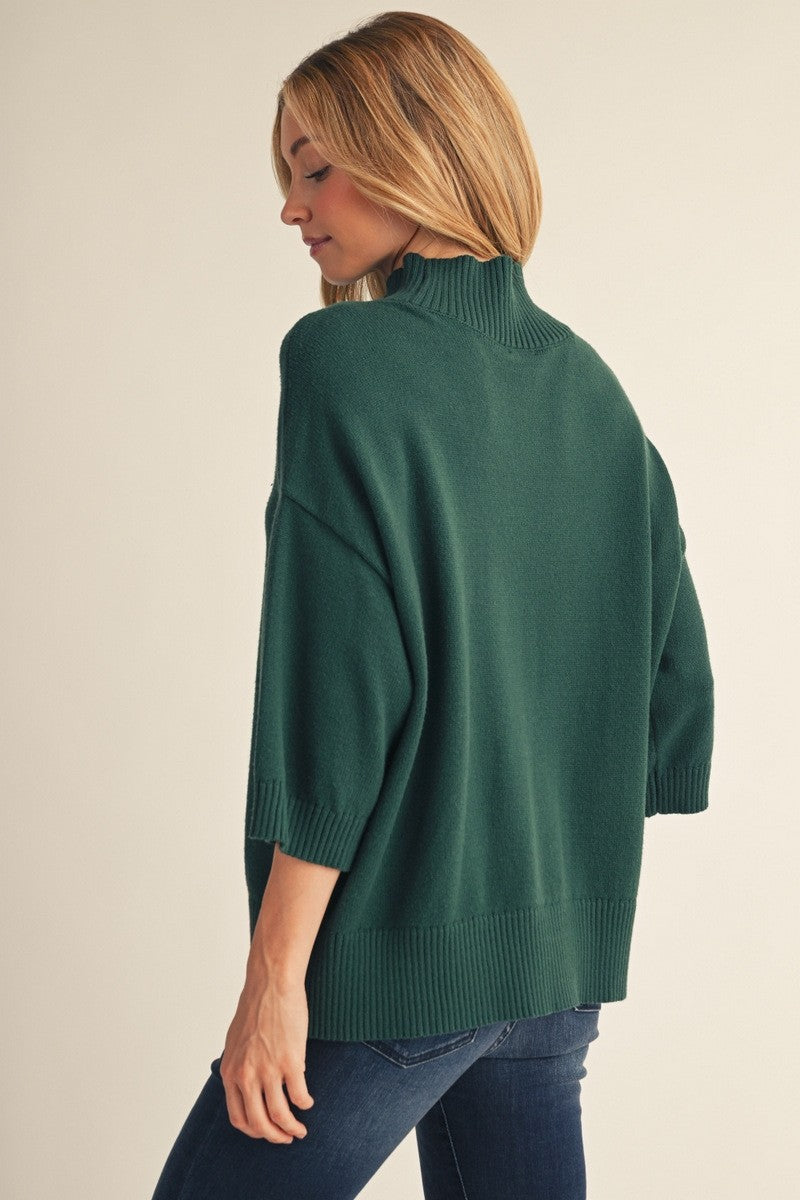 Jodifl Women's Comfy Turtle Neck Sweater - Hunter Green