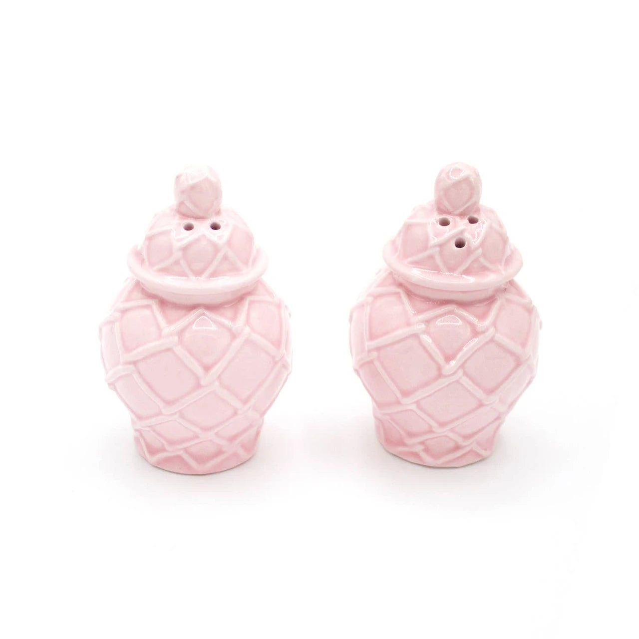 8 Oak Lane Pink Textured Jar Salt & Pepper Shaker Set