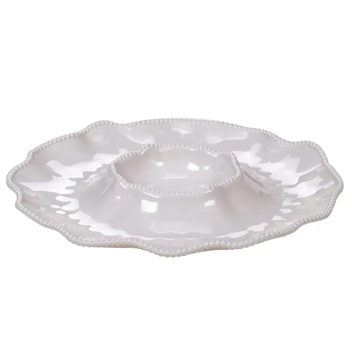 Certified International Perlette Cream Chip & Dip