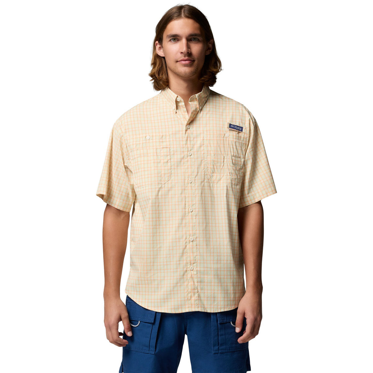 Columbia Men's PFG Super Tamiami Short Sleeve  - Serpentine Coasting Plaid