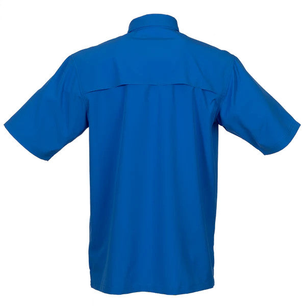 Bimini Bay Flats V Men's Short Sleeve Featuring Bloodguard Plus - Blue Wave