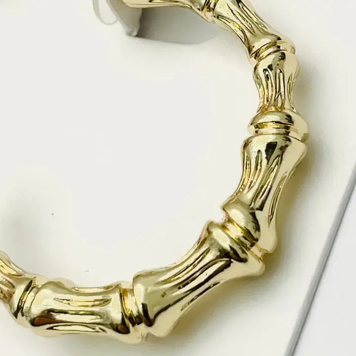 Two Forty Two Chic Textured Bamboo Hoops
