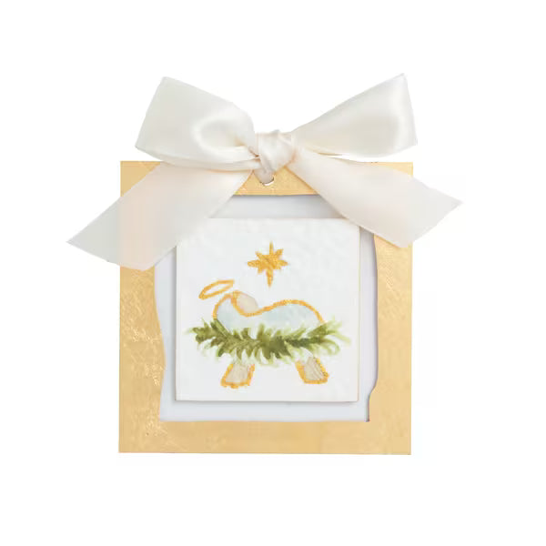 Mud Pie Gold Baby Jesus Ornament