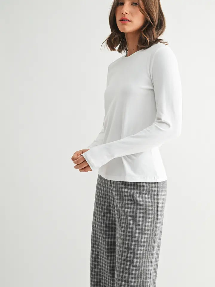 Fun2Fun Women's Round Neck Long Sleeve Knit Top