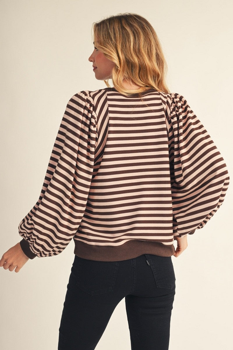 Jodifl Women's Brown Stripe Top