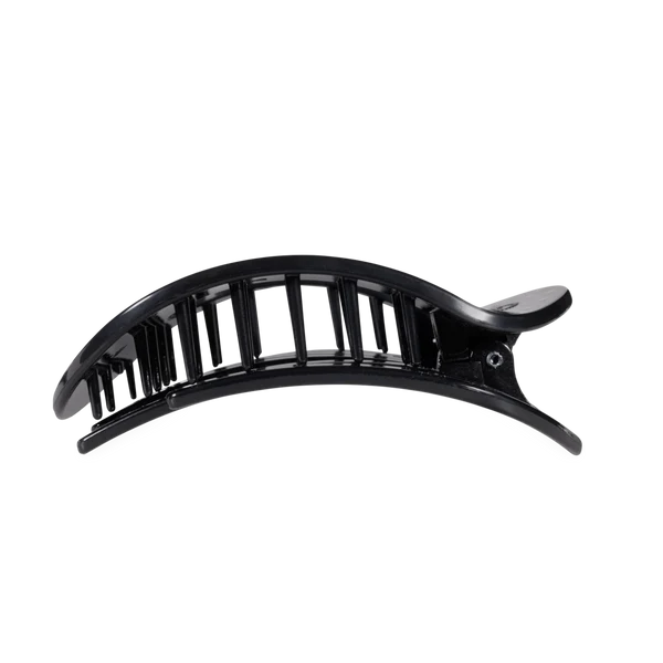 Teleties Black Polka Dot Party Large Flat Round Hair Clip
