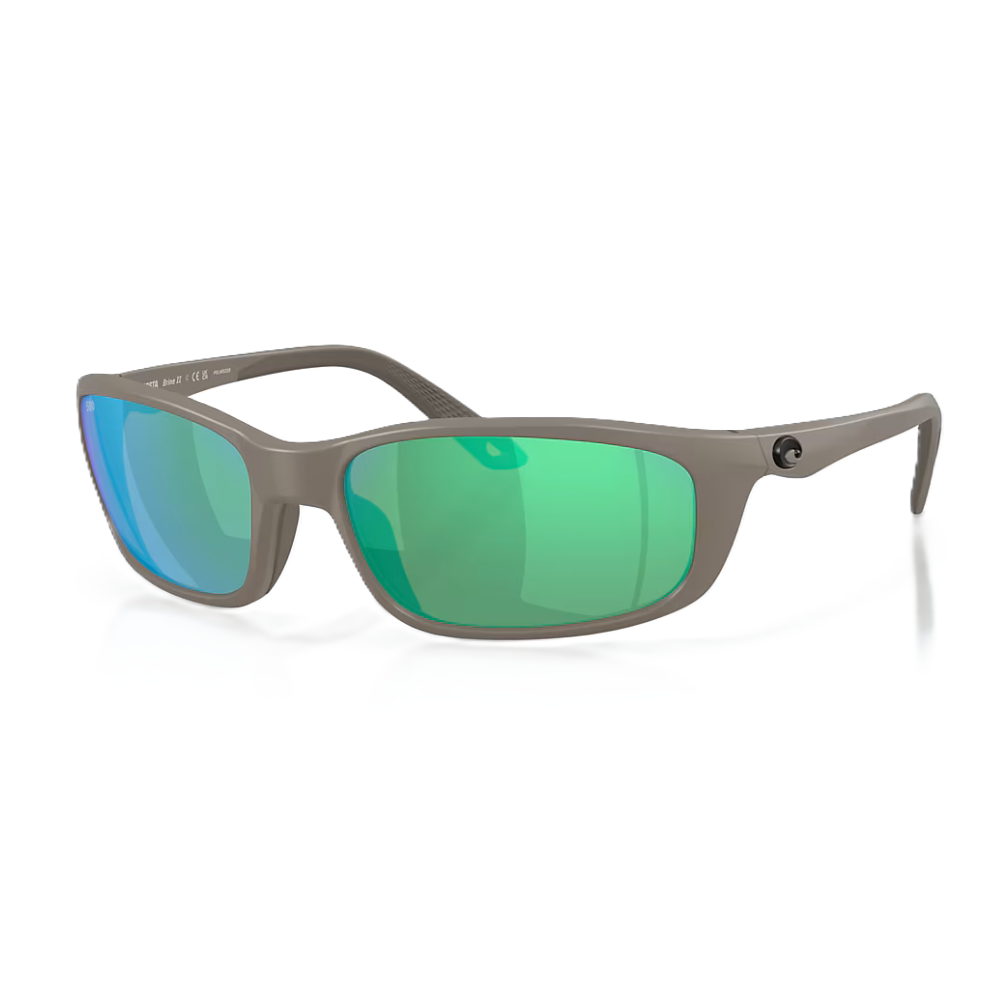 Costa Del Mar Brine II Polarized Sunglasses - Matte Olive Shale/Green Mirror