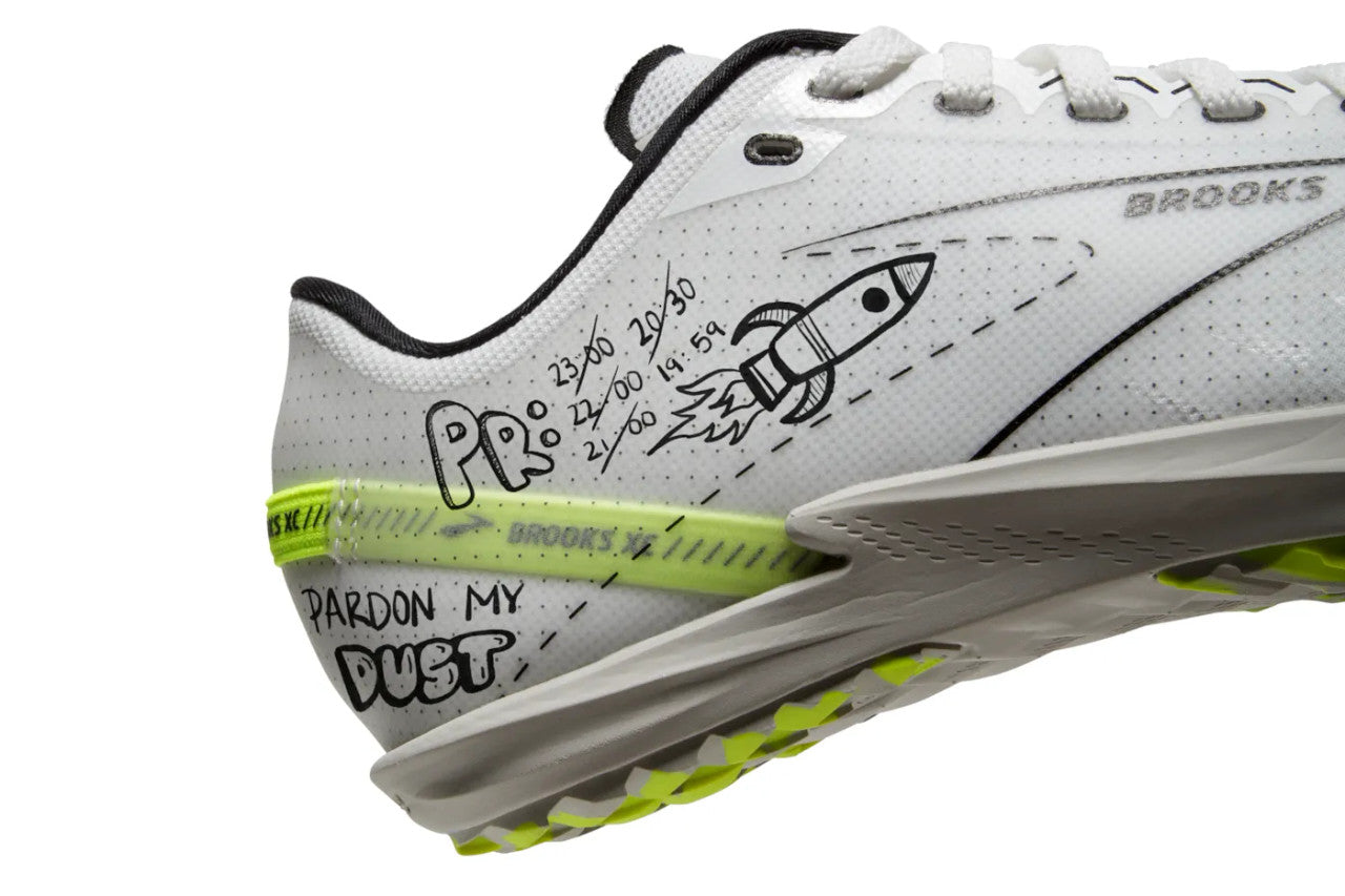 Brooks Draft XC Cross Country Spikes - White/Black/Nightlife