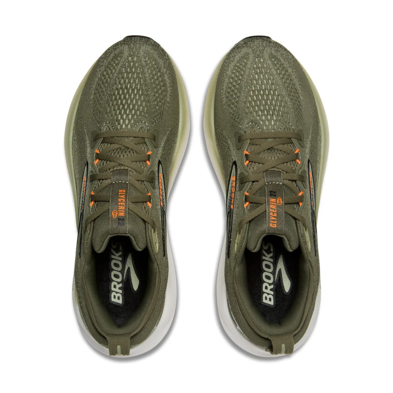 Brooks Men’s Glycerin 22 Running Shoes - Dusty Olive/Tea/Orange