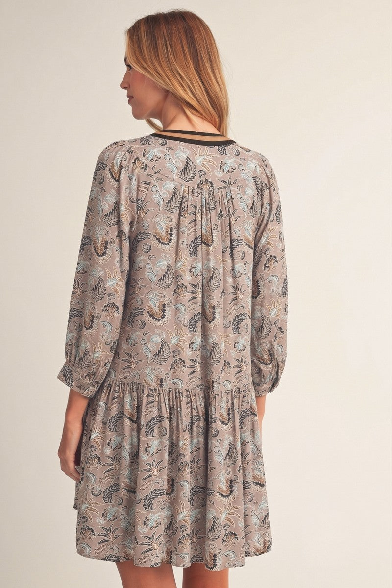Jodifl Women's Boho Floral Loose Fit Dress - Mauve