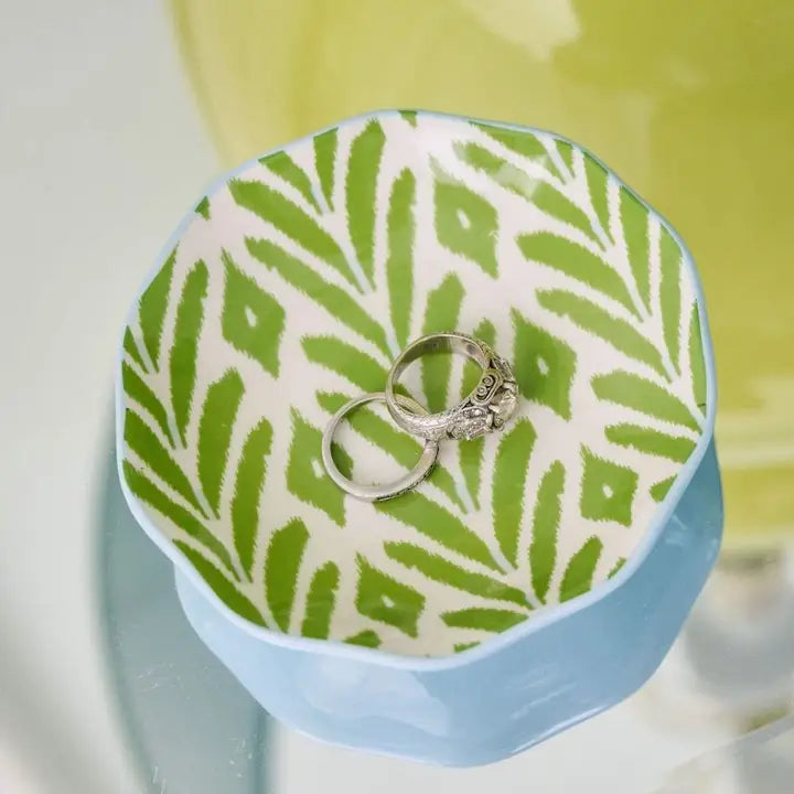 Laura Park Petite Frond Green Ceramic Ring Dish