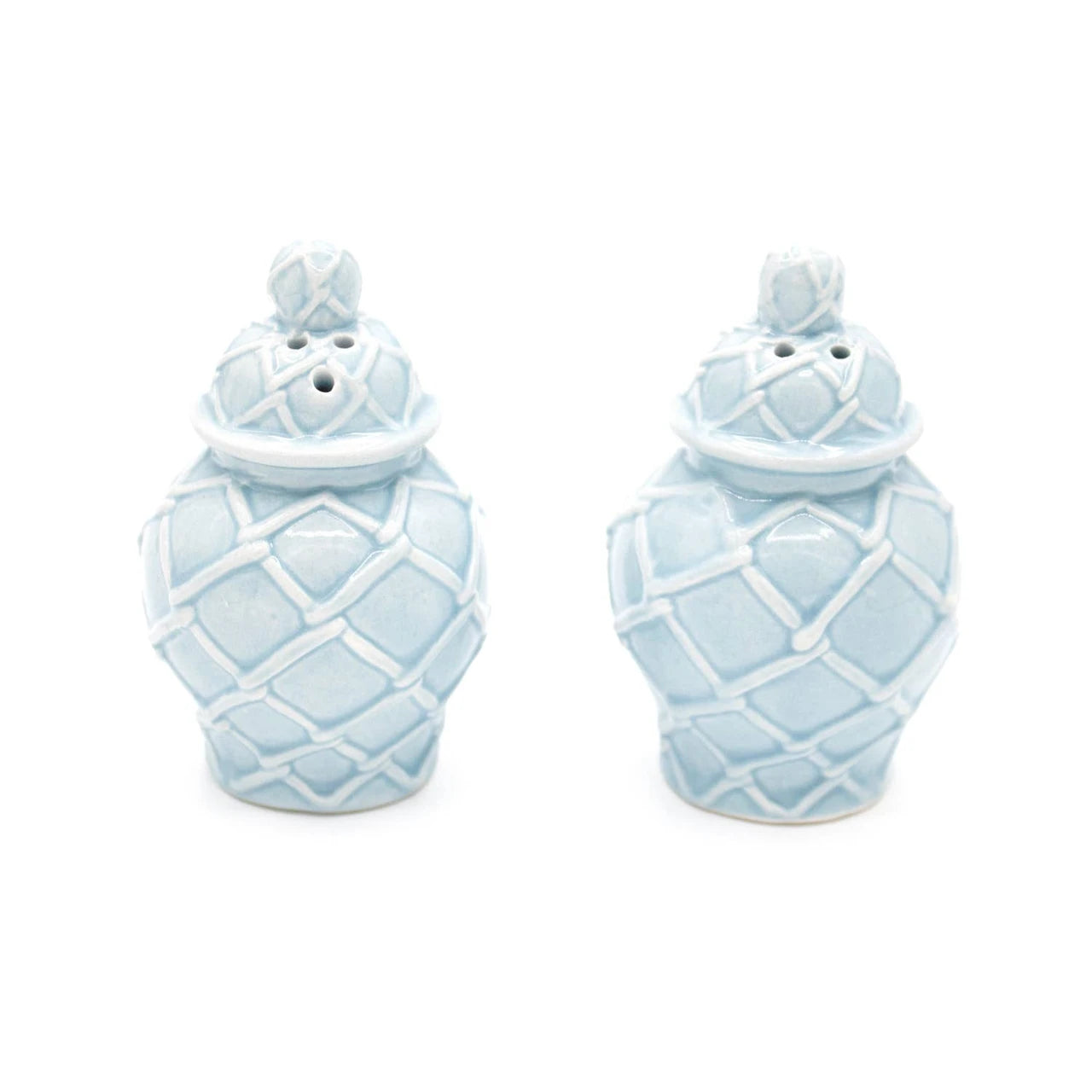 8 Oak Lane Blue Textured Jar Salt & Pepper Shaker Set