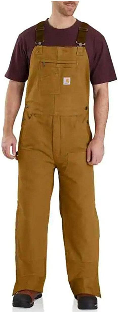 Carhartt Men's Loose Fit Washed Duck Insulated Bib Overall-Carhartt Brown