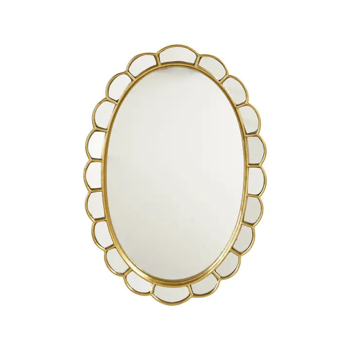 Hazel Mazel Gold Resin Scalloped Wall Mirror