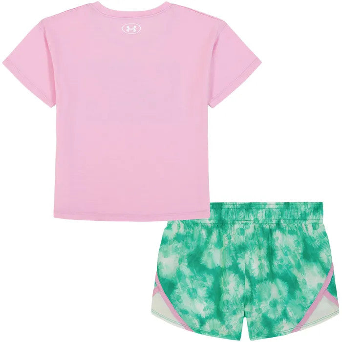 Under Armour Girls Shirt & Short Set - Pink Dawn