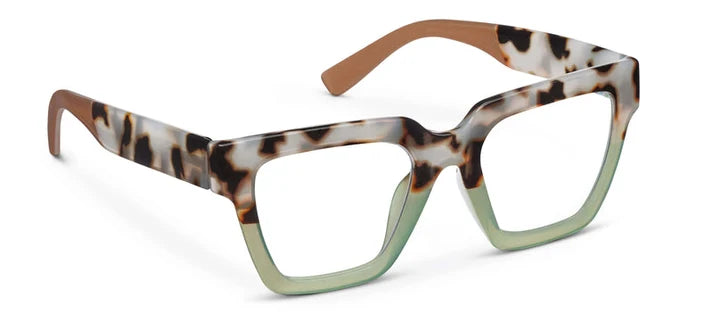 Peepers Take a Bow Blue Light Readers - Chai Tortoise/Green
