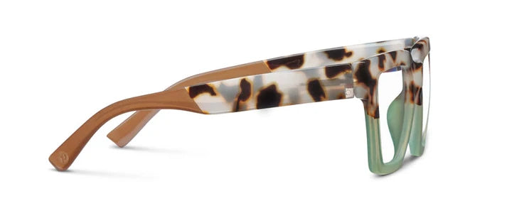 Peepers Take a Bow Blue Light Readers - Chai Tortoise/Green