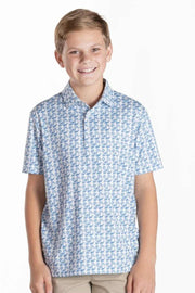 Simply Southern Youth Water Dude Polo - Light Blue