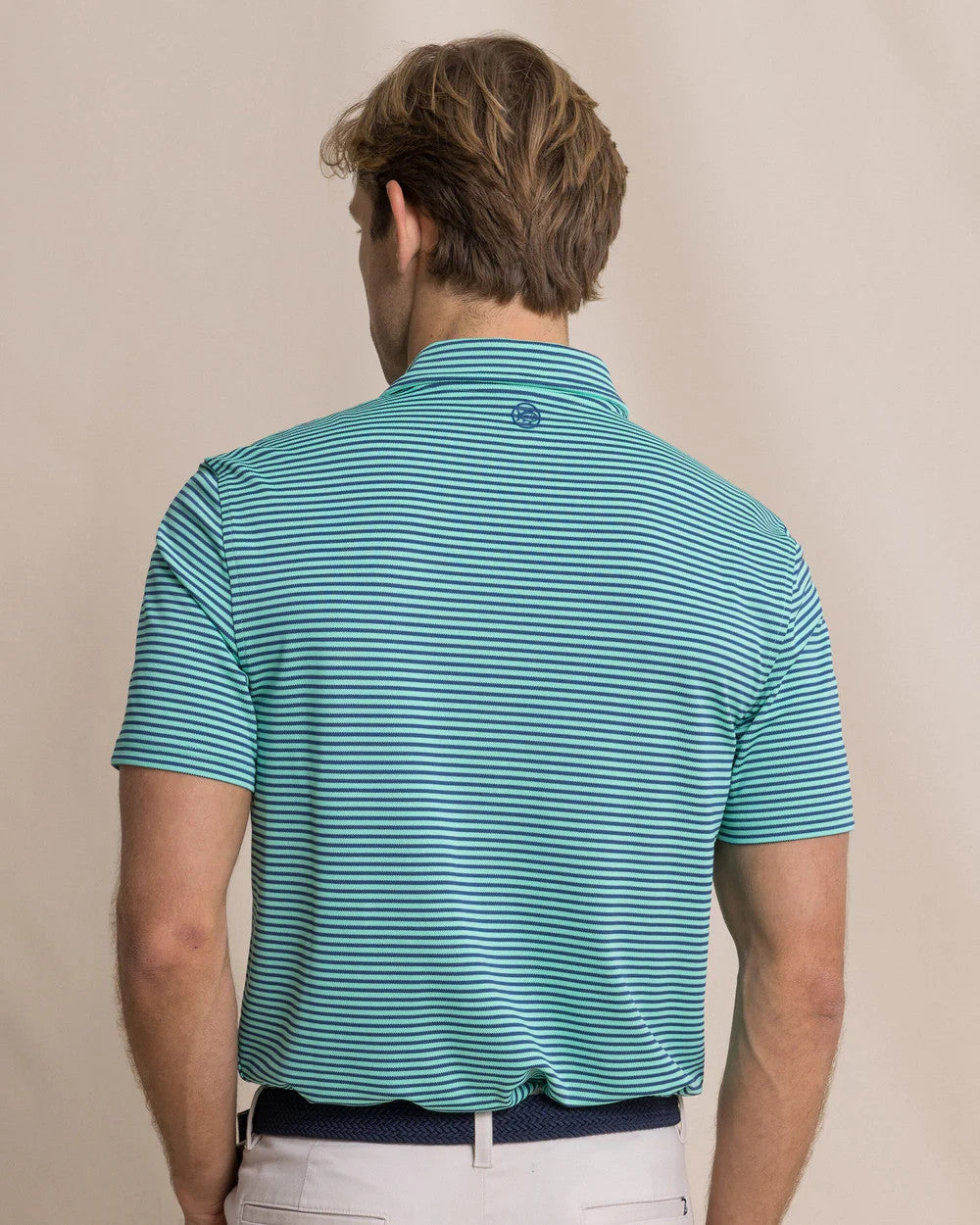 Southern Tide Men's Coastal Breeze Oceanfront Stripe Pique Performance Polo - Gulf Shores