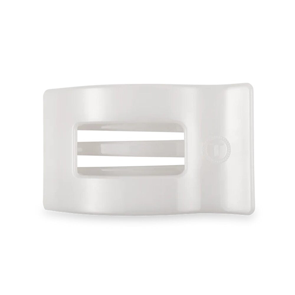 Teleties Coconut White Medium Flat Rectangle Hair Clip