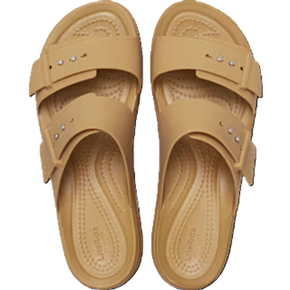 Crocs Women's Brooklyn Buckle Low Wedge Sandals - Umber