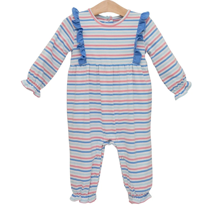 Trotter Street Kids Infant Girls Olivia Romper - Hamptons Stripe