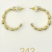 Two Forty Two Chic Textured Bamboo Hoops