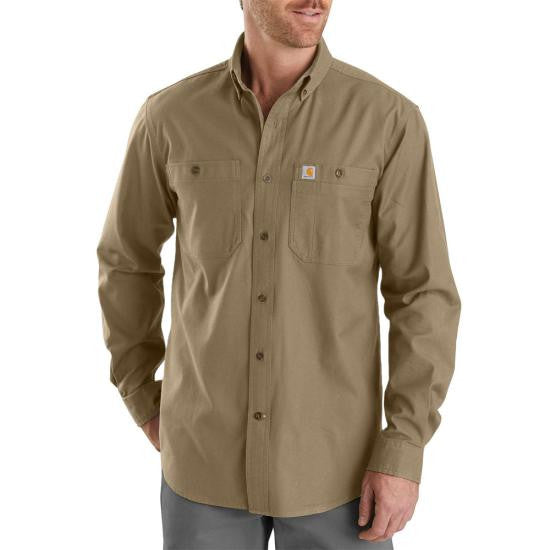 Carhartt Rugged Flex Rigby Long Sleeve Work Shirt - Dark Khaki