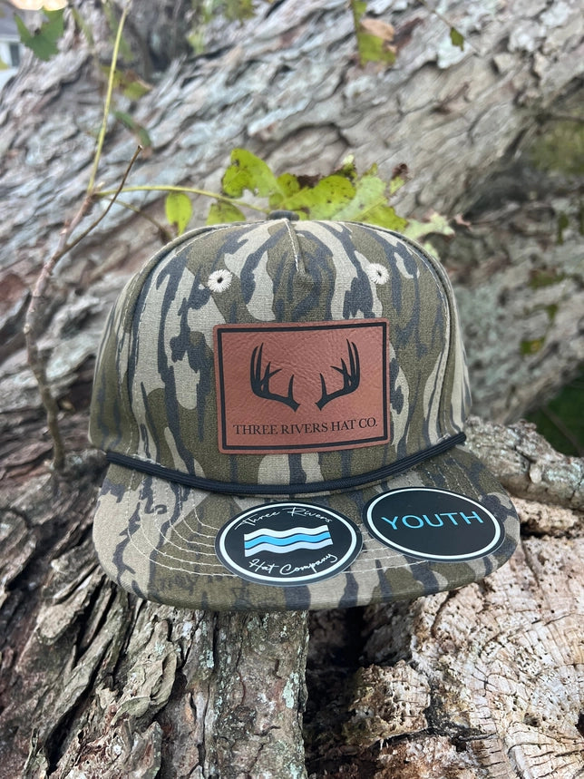 Three Rivers Hat Co. Kids Deer Horns Camo Rope Hat - Mossy Oak Bottomland