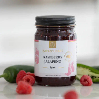 Raven's Nest Raspberry Jalapeno Jam - 15 oz.