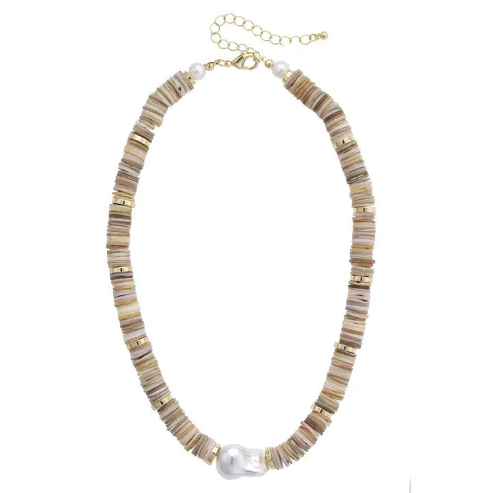 Canvas Leandra Pearl Shell Necklace - Natural
