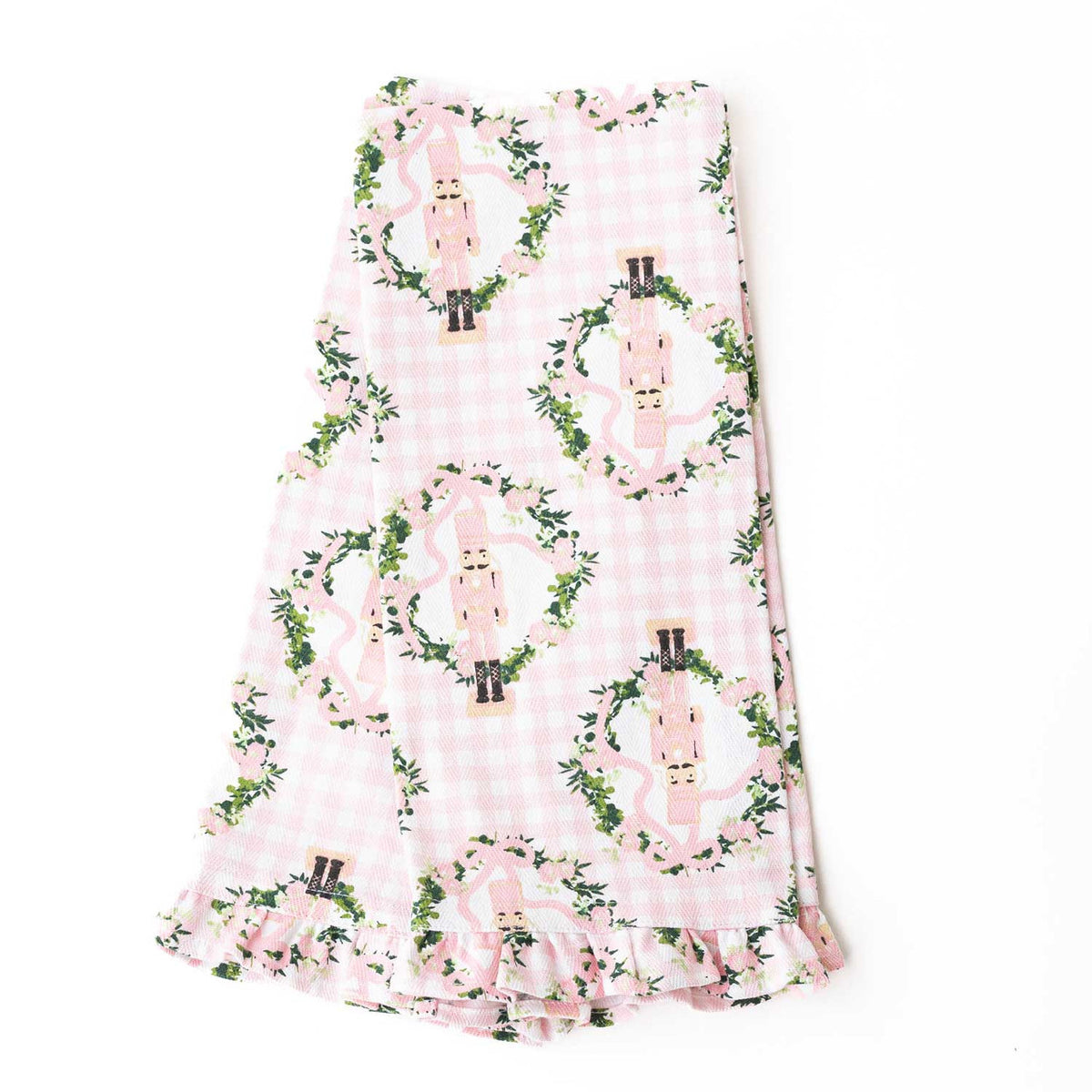 8 Oak Lane Sugarplum Gingham Ruffle Tea Towel Set