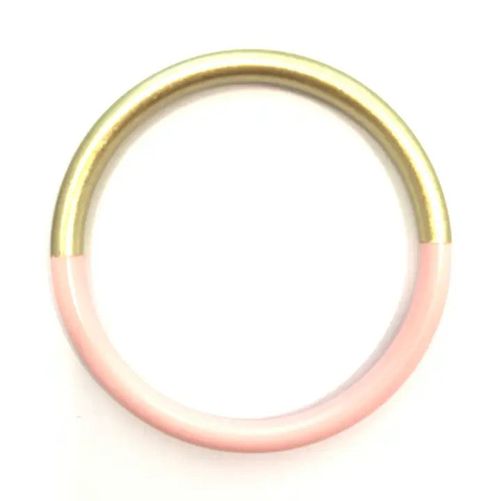 Accessory Jane Medium Bangle Bracelet - Baby Pink and Gold
