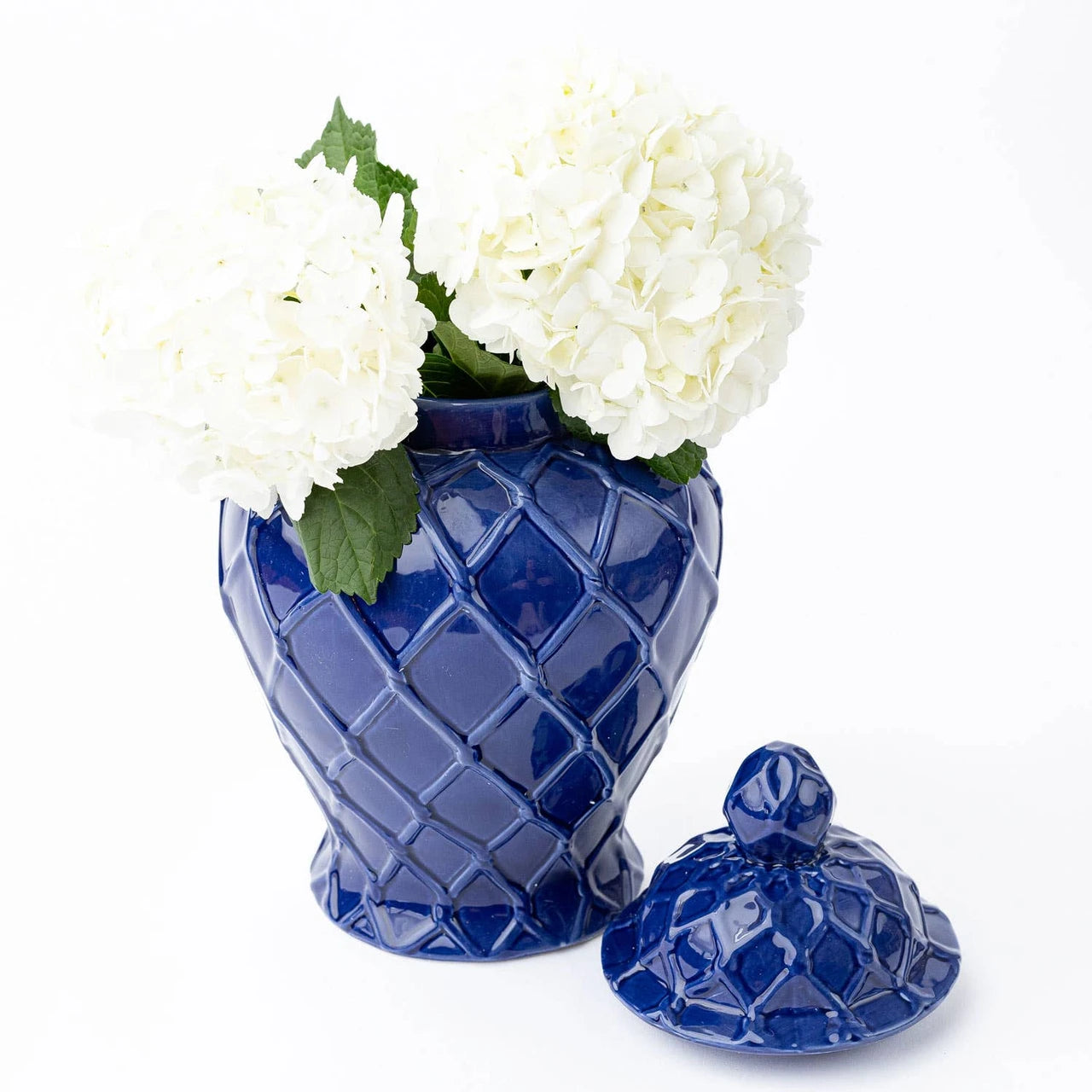 8 Oak Lane Navy Extra Large Textured Ginger Jar